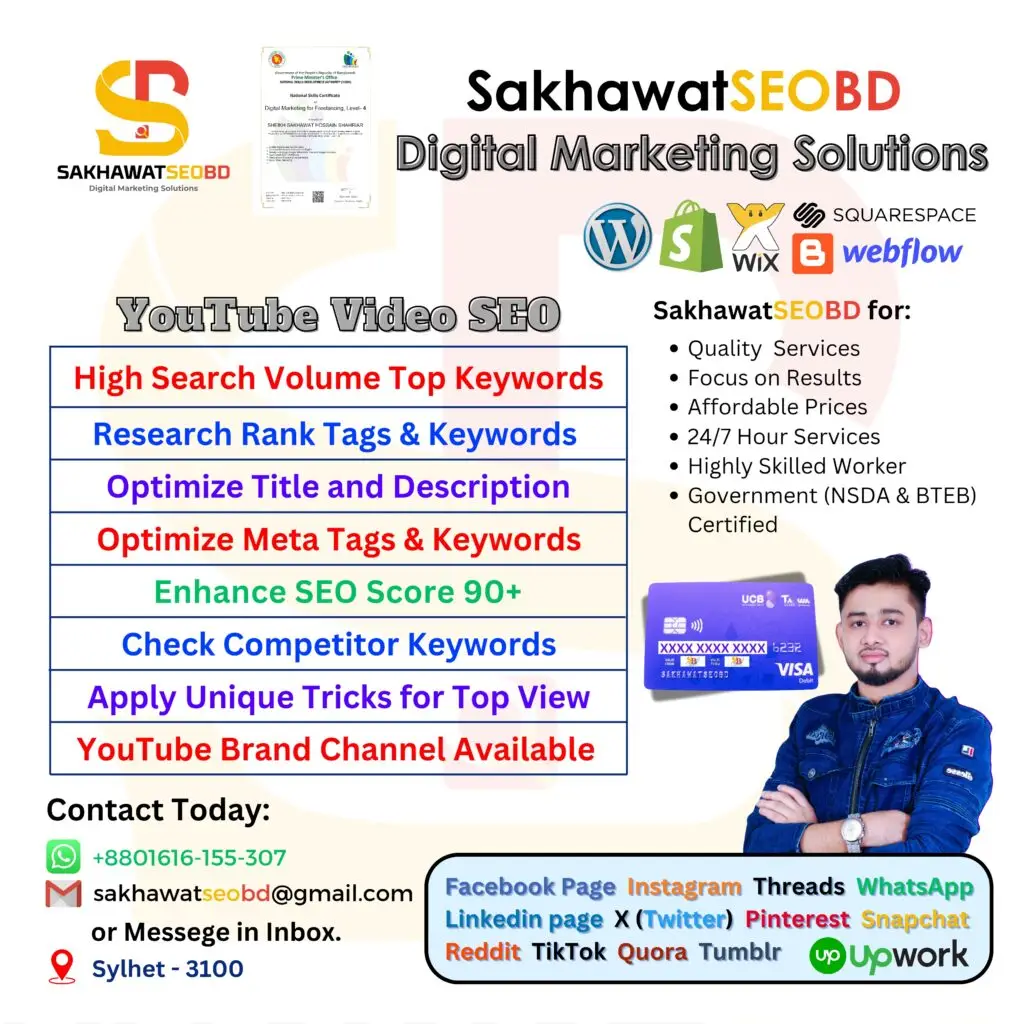 YouTube Video SEO from sakhawatseobd