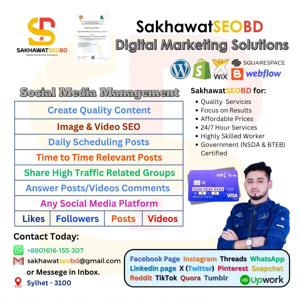 Social Media Management from Sakhawatseobd